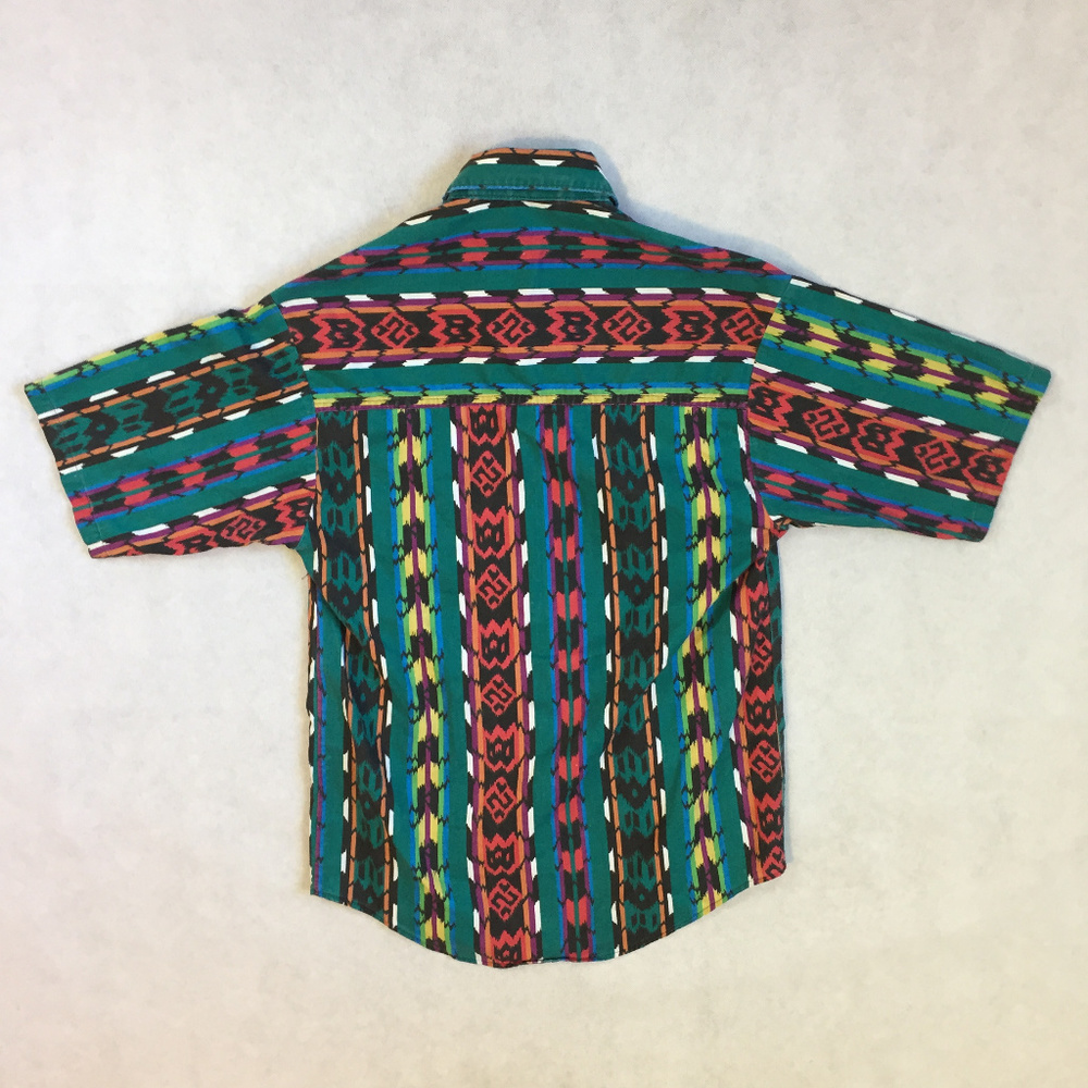 Aztec Rainbow Pattern Button Up Shirt - Picture 4 of 4